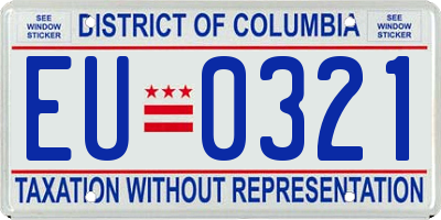 DC license plate EU0321