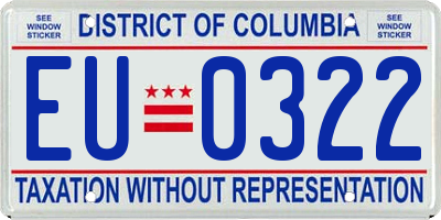DC license plate EU0322