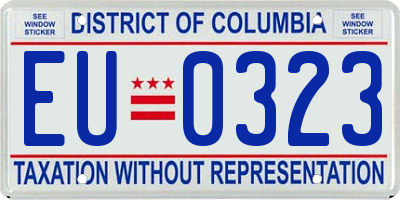 DC license plate EU0323