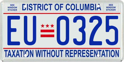 DC license plate EU0325