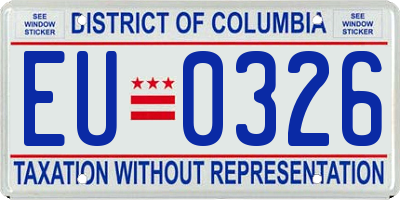 DC license plate EU0326