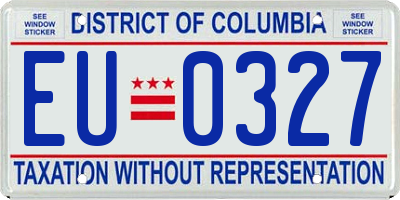 DC license plate EU0327