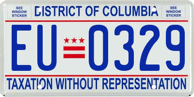 DC license plate EU0329