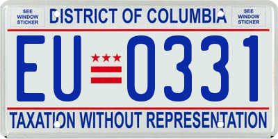 DC license plate EU0331