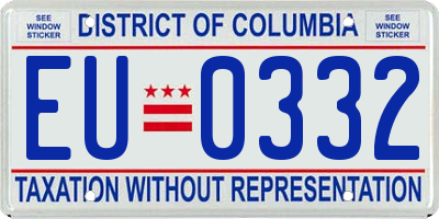 DC license plate EU0332