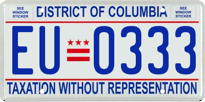 DC license plate EU0333
