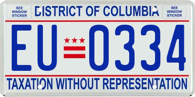 DC license plate EU0334
