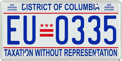 DC license plate EU0335