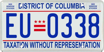 DC license plate EU0338