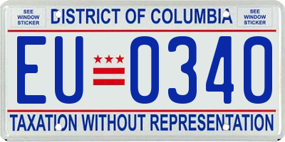 DC license plate EU0340