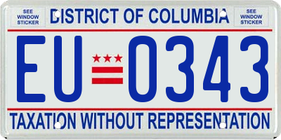 DC license plate EU0343