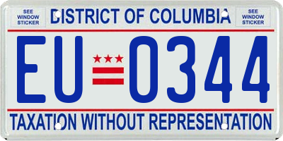 DC license plate EU0344