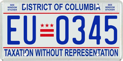 DC license plate EU0345
