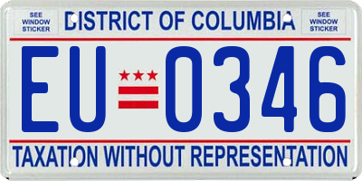 DC license plate EU0346
