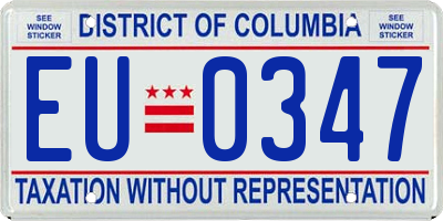 DC license plate EU0347