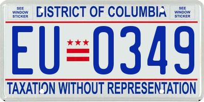 DC license plate EU0349