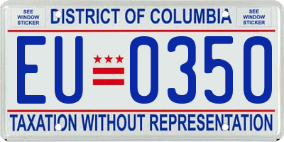 DC license plate EU0350