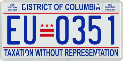 DC license plate EU0351