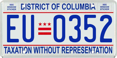 DC license plate EU0352