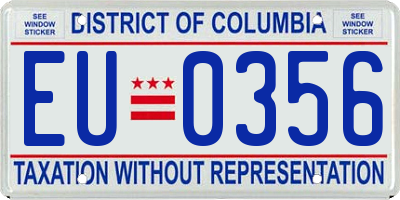 DC license plate EU0356