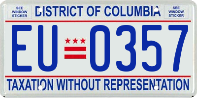 DC license plate EU0357