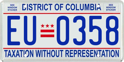 DC license plate EU0358