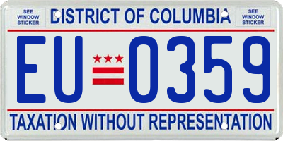 DC license plate EU0359