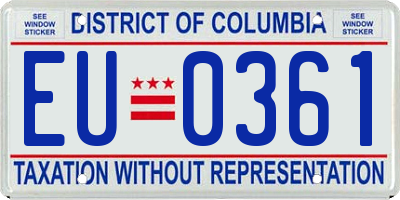 DC license plate EU0361