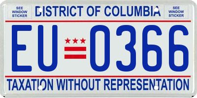 DC license plate EU0366