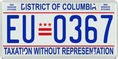 DC license plate EU0367