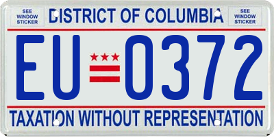 DC license plate EU0372