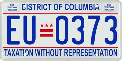 DC license plate EU0373