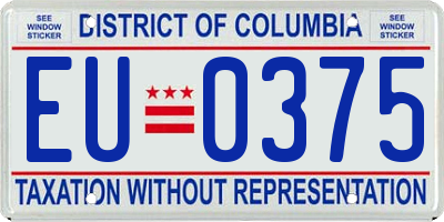 DC license plate EU0375