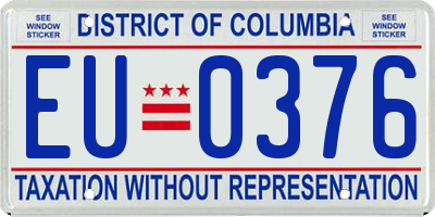 DC license plate EU0376