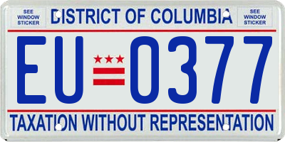 DC license plate EU0377