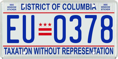 DC license plate EU0378