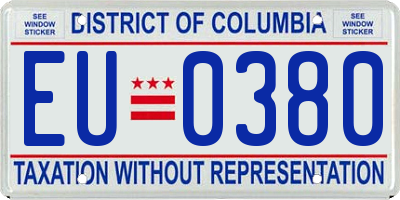 DC license plate EU0380