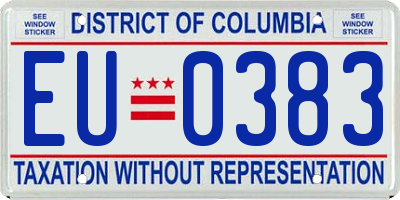 DC license plate EU0383