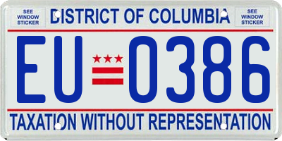 DC license plate EU0386