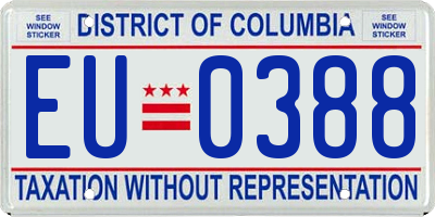 DC license plate EU0388