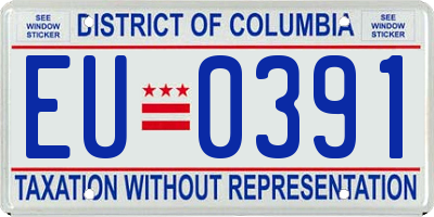 DC license plate EU0391