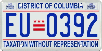 DC license plate EU0392