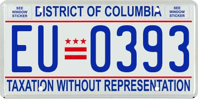 DC license plate EU0393