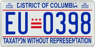 DC license plate EU0398