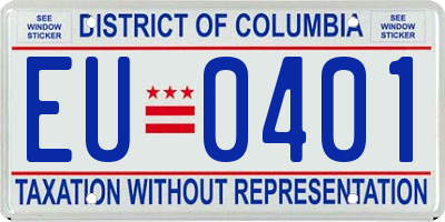 DC license plate EU0401