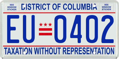 DC license plate EU0402