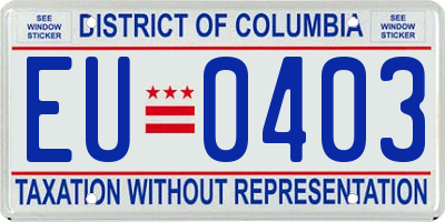 DC license plate EU0403
