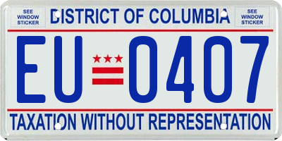 DC license plate EU0407
