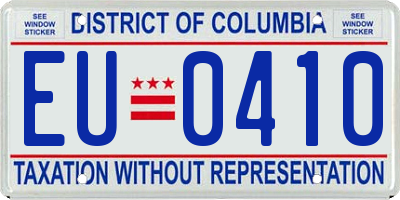 DC license plate EU0410