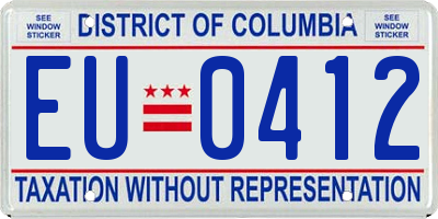 DC license plate EU0412